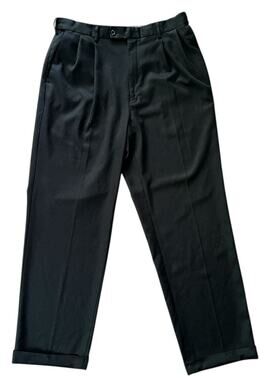 Meeting Street Cuffed Hem Black Dress Pants Men's 34X32